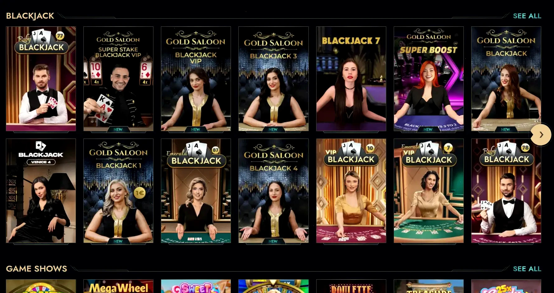 Interfaccia app mobile Betaland con slot e live casino