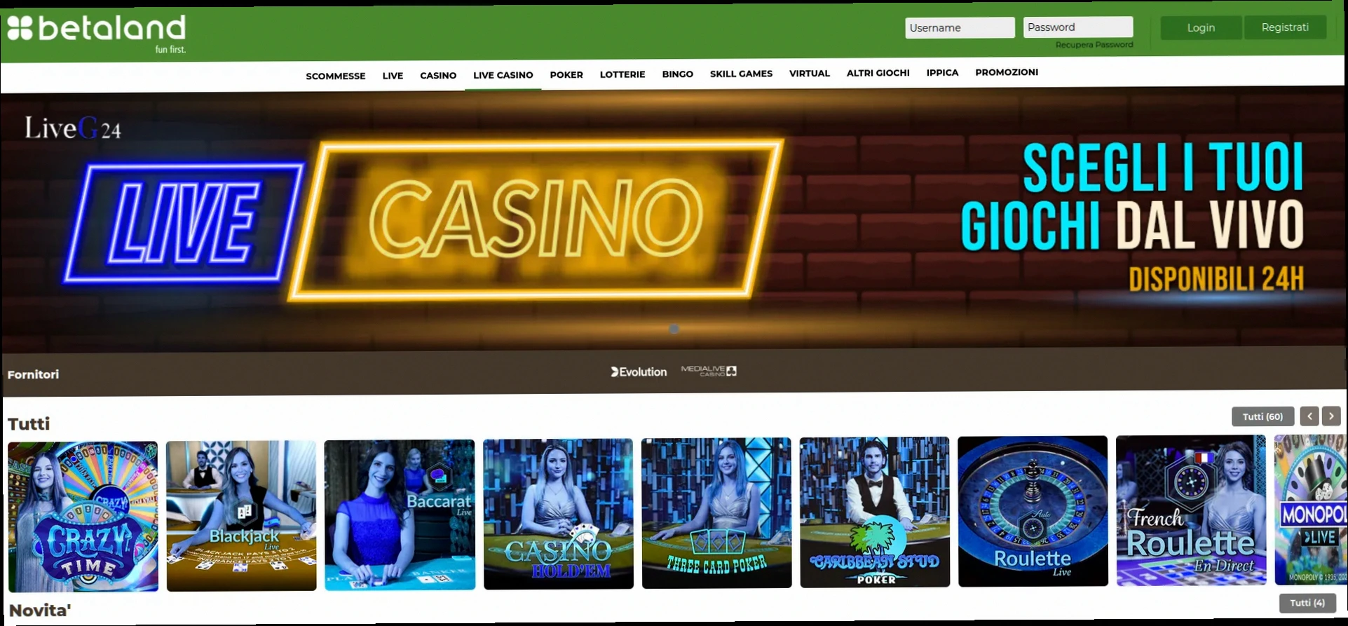 Betaland Casino bonus 100% fino a 1000€ e 50 giri gratuiti
